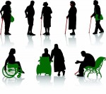 Silueta de personas mayores y con discapacidad