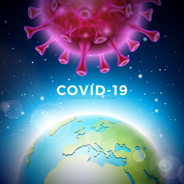 Covid-19. diseño de brote de coronavirus con célula de virus y ...